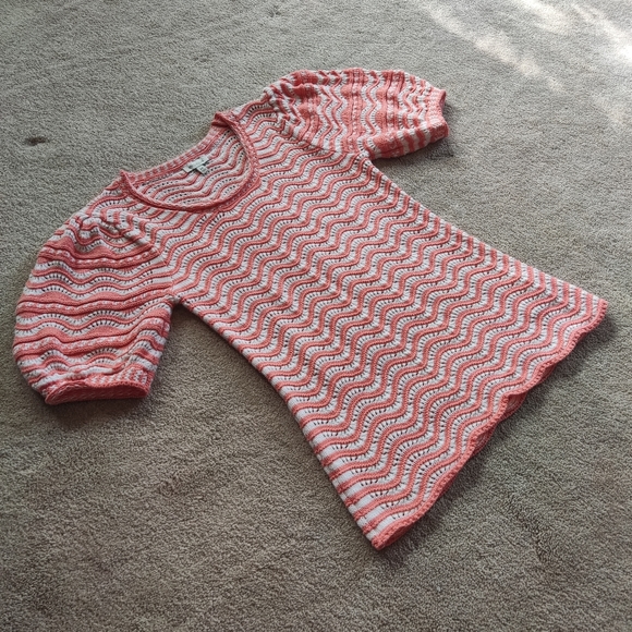 5/$25 Ella Moss Puffed Short Sleeve Sweater Top Size M - Picture 5 of 15